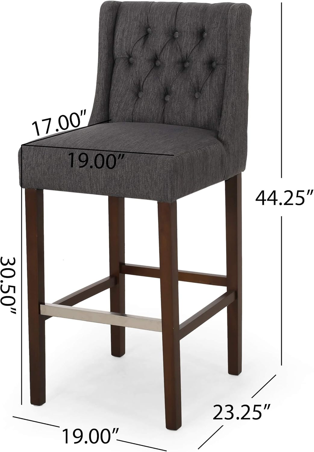 Contemporary Wingback Barstools (Set of 2)