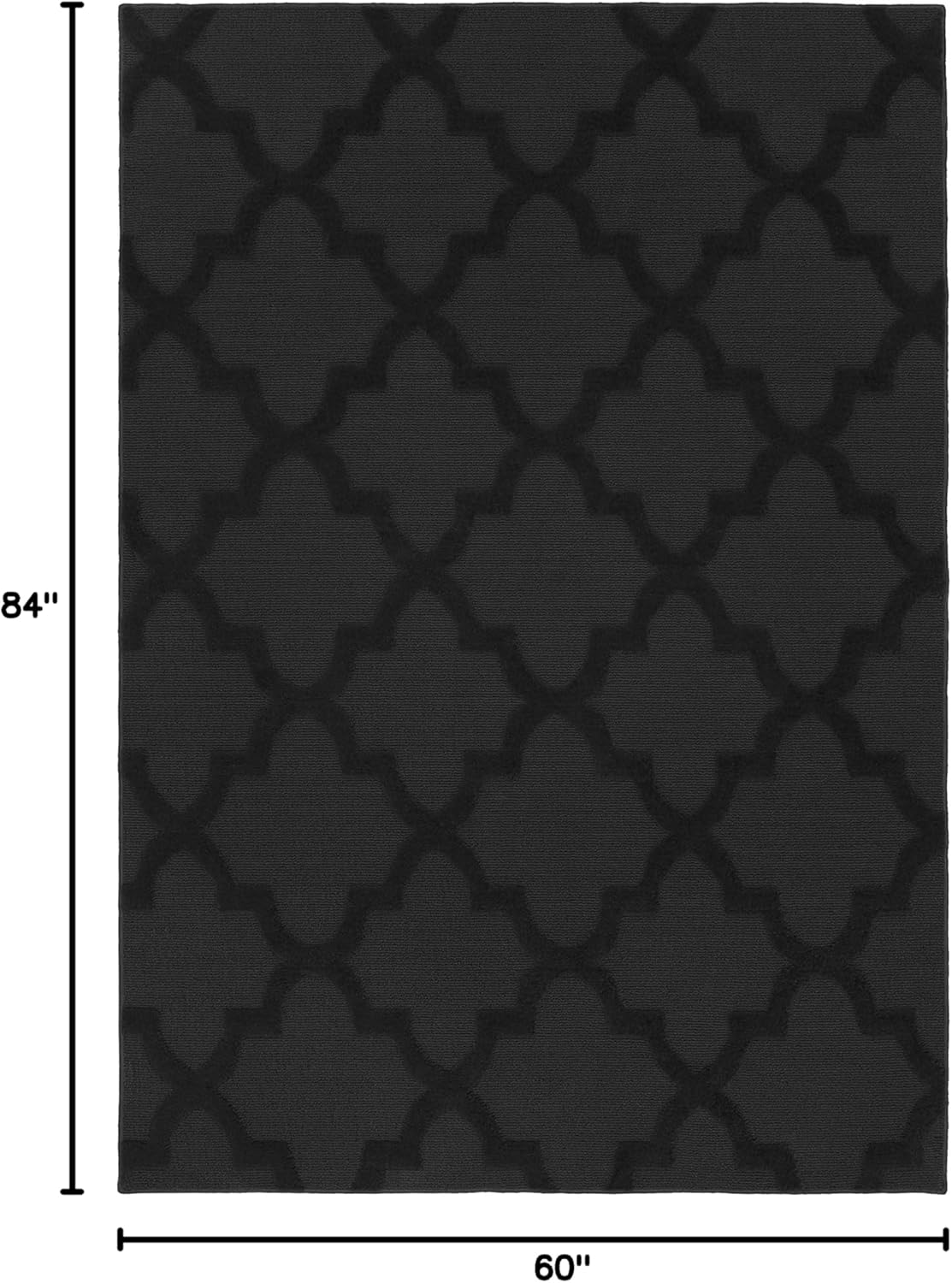 5' x 7' Black Area Rug
