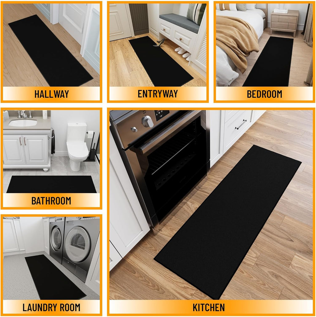 Hallway Runner Rug 20" x 59" Black