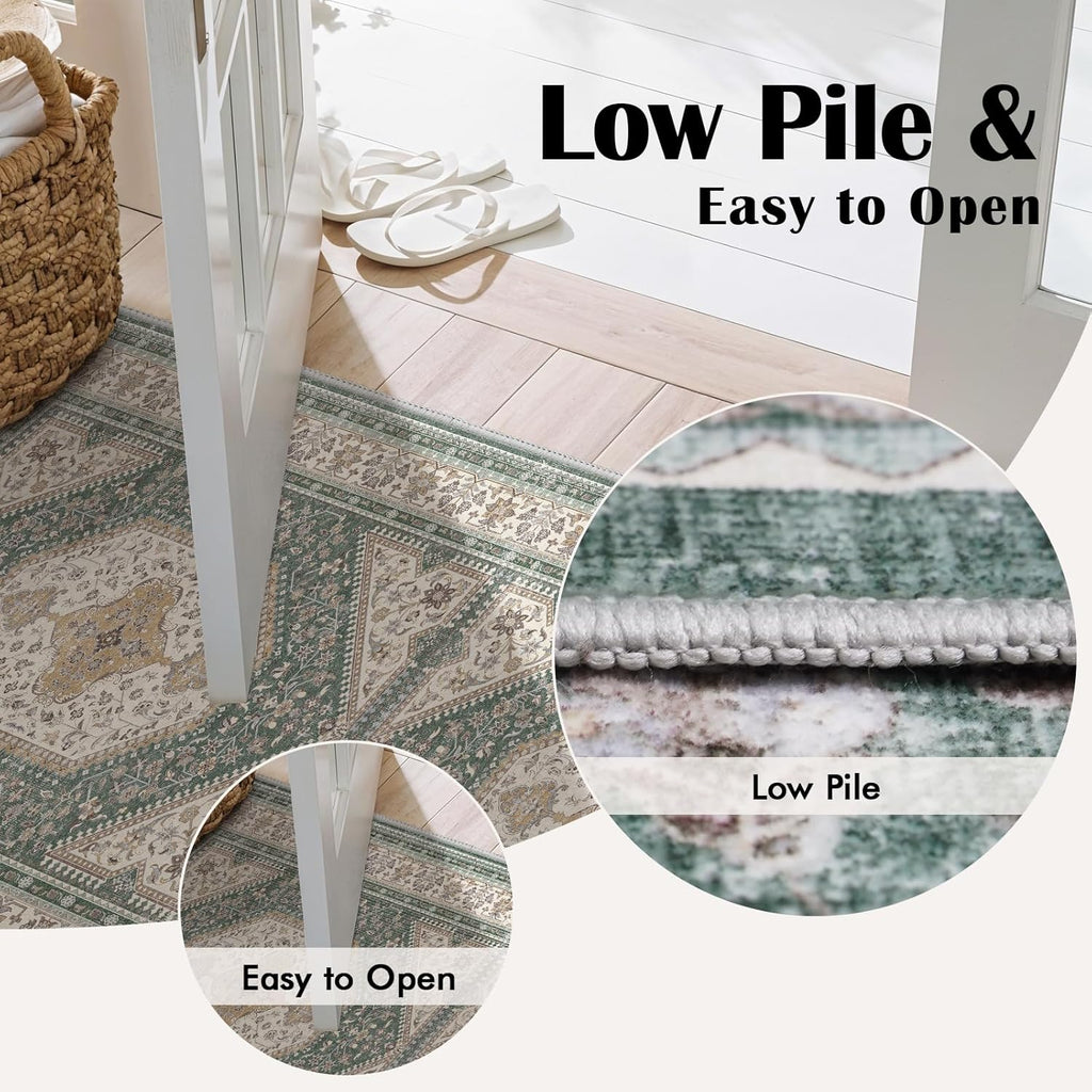 3x8 Vintage Runner Rug with Non-Slip Backing