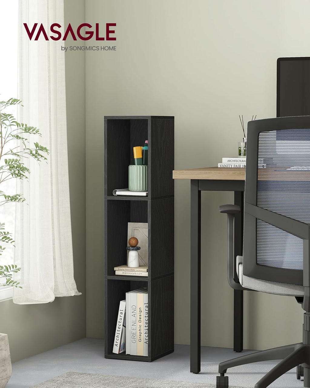 3-Tier Bookshelf 9.4 x 7.9 x 37.3 Inches
