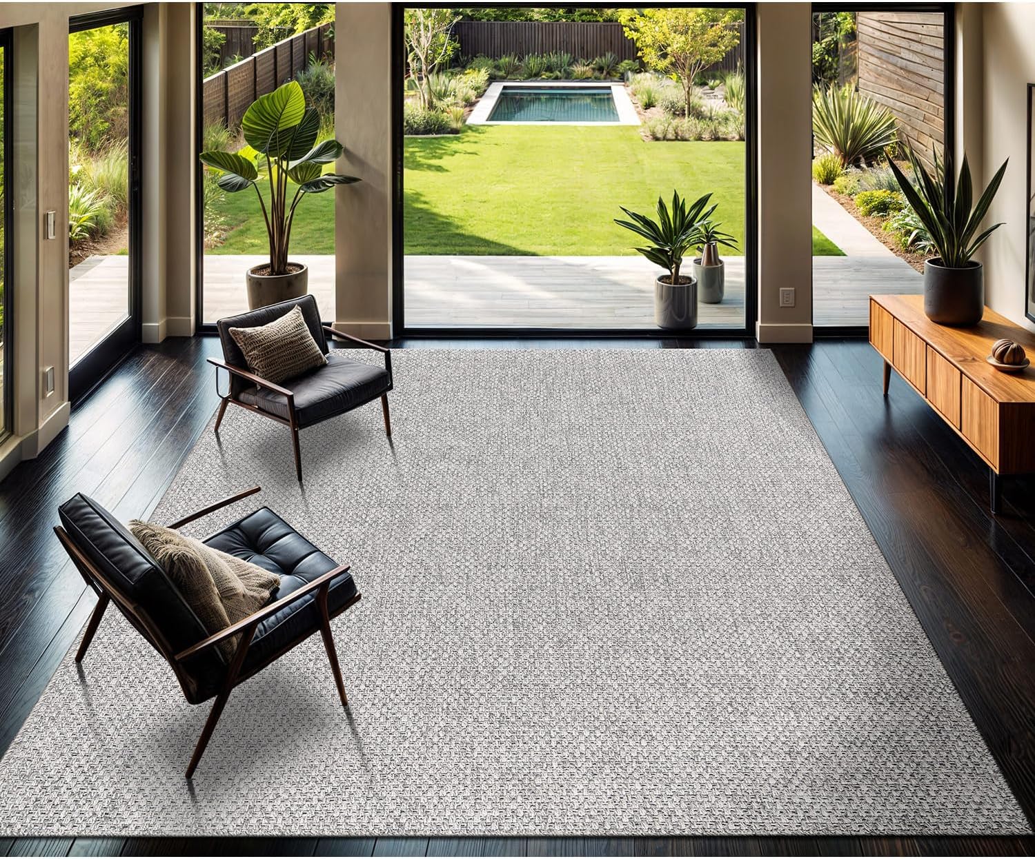 9x12 Easy Jute Indoor Outdoor Gray Rug