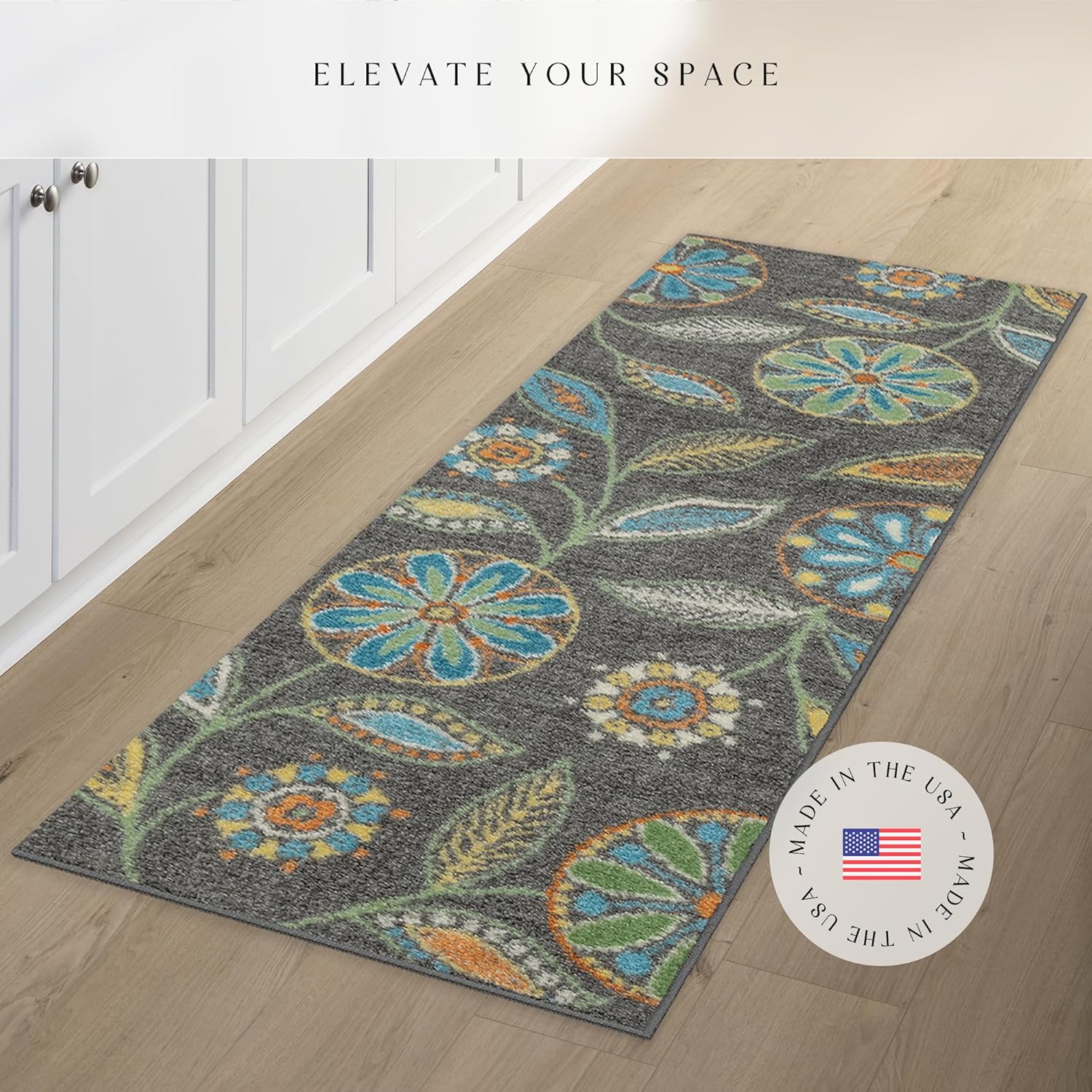 Floral Runner Rug 2'x6' Non-Slip