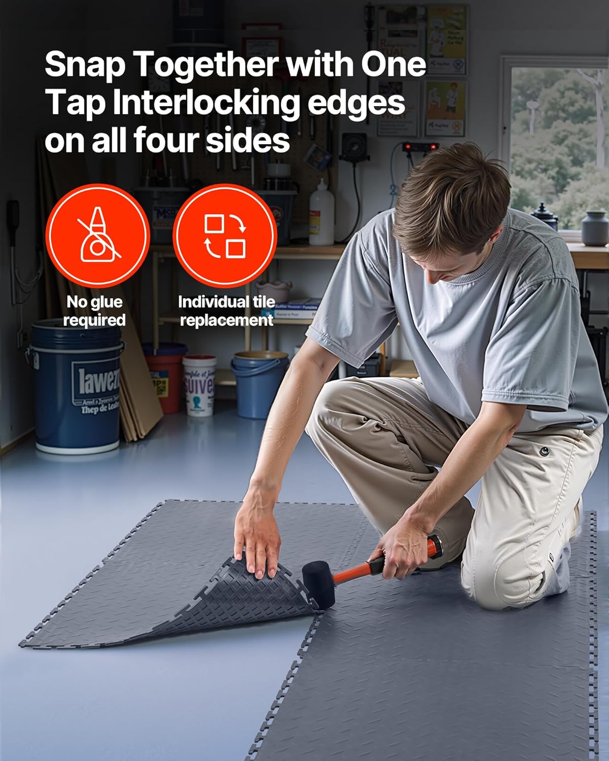 Garage Floor Tiles 8 Pack 20.2"x20.2"