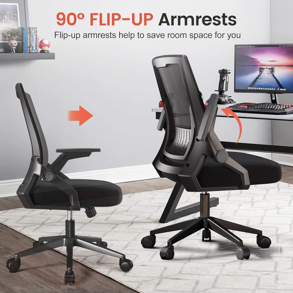 Ergonomic Office Chair with Flip-up Armrests