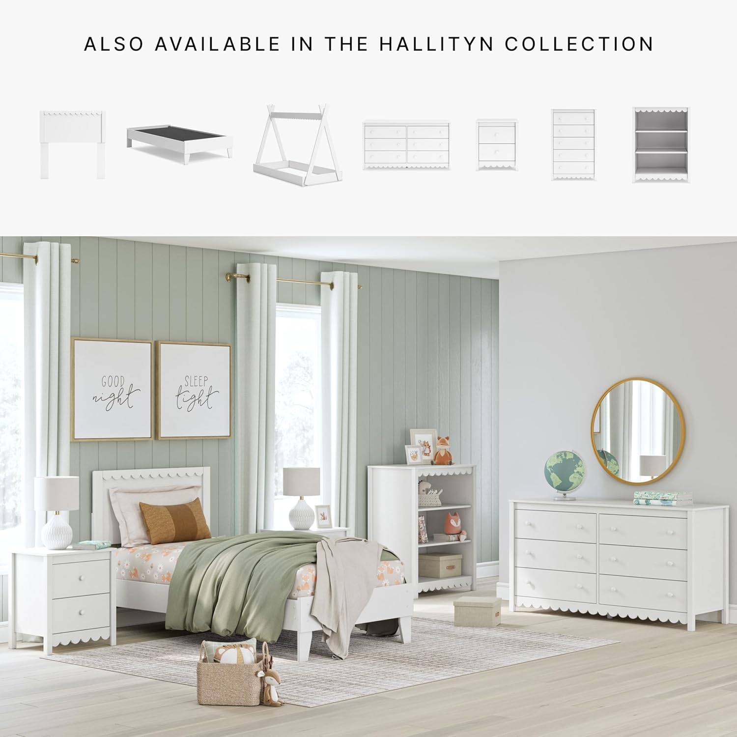 Twin Panel Headboard 41.38"x42.8" Matte White