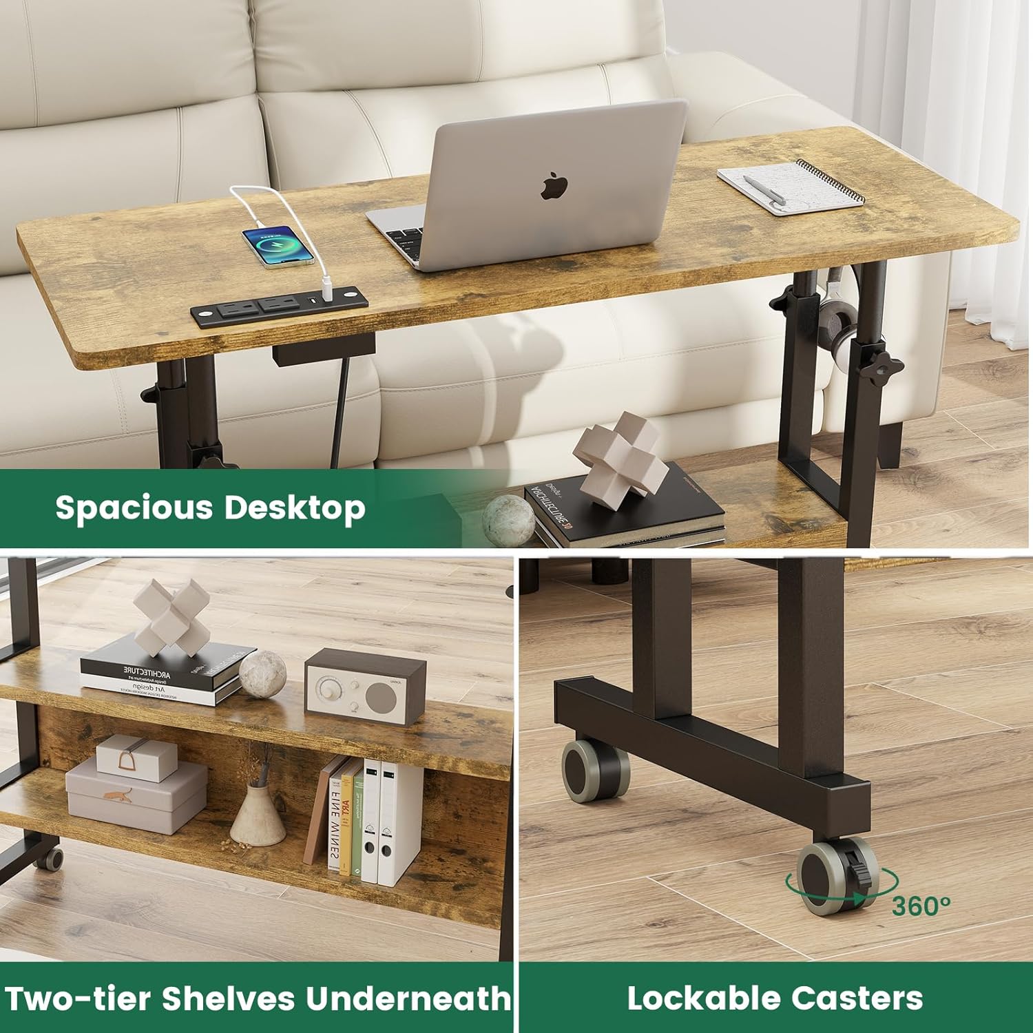 Small Standing Desk with Charging Station 31.5"x15.7"