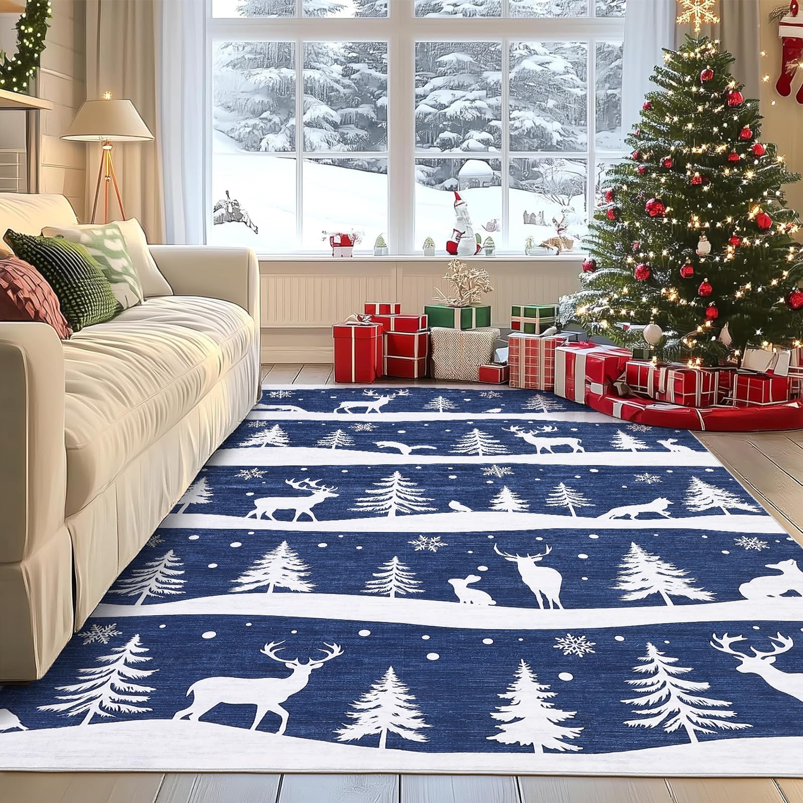 5'x7' Christmas Themed Area Rug