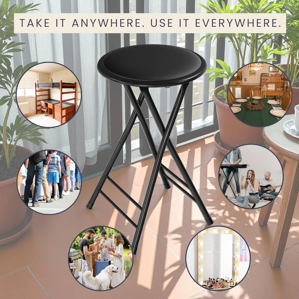 24-Inch Folding Stool with 225lb Capacity