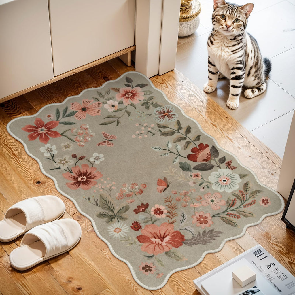 Small 2x3ft Floral Kitchen Rug