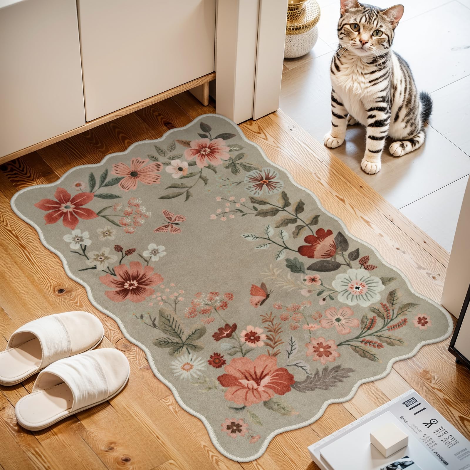 Small 2x3ft Floral Kitchen Rug