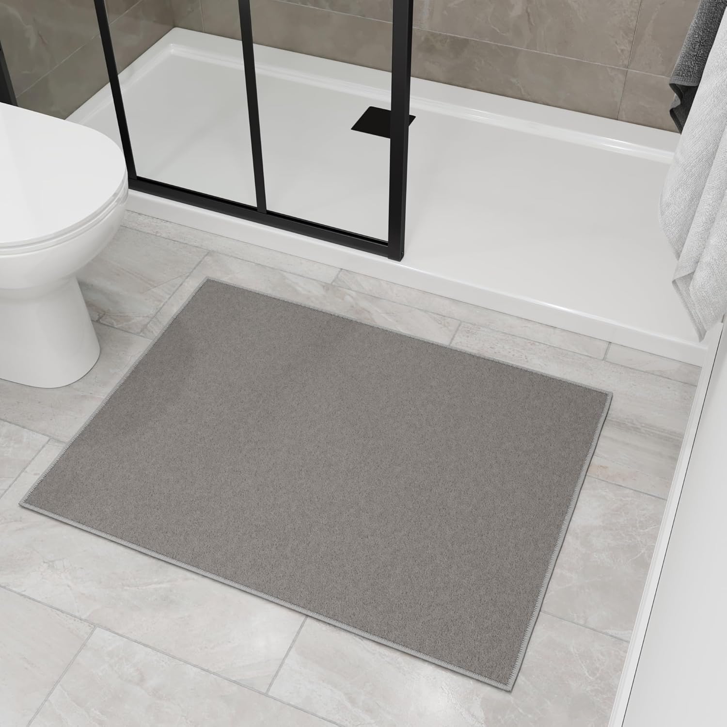 Small Gray Non-Slip Area Rug 2'3" x 3'