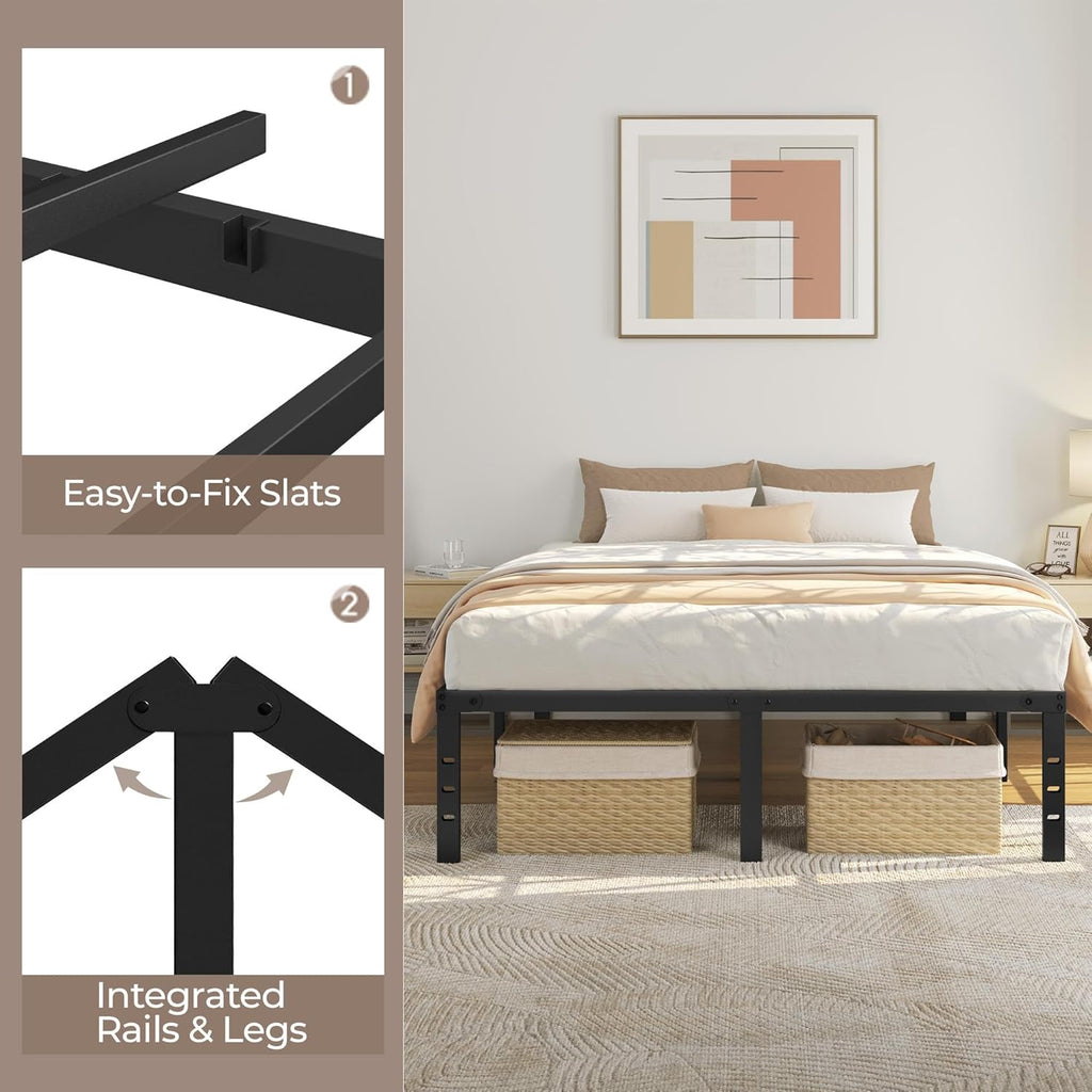 Queen Metal Bed Frame with Storage