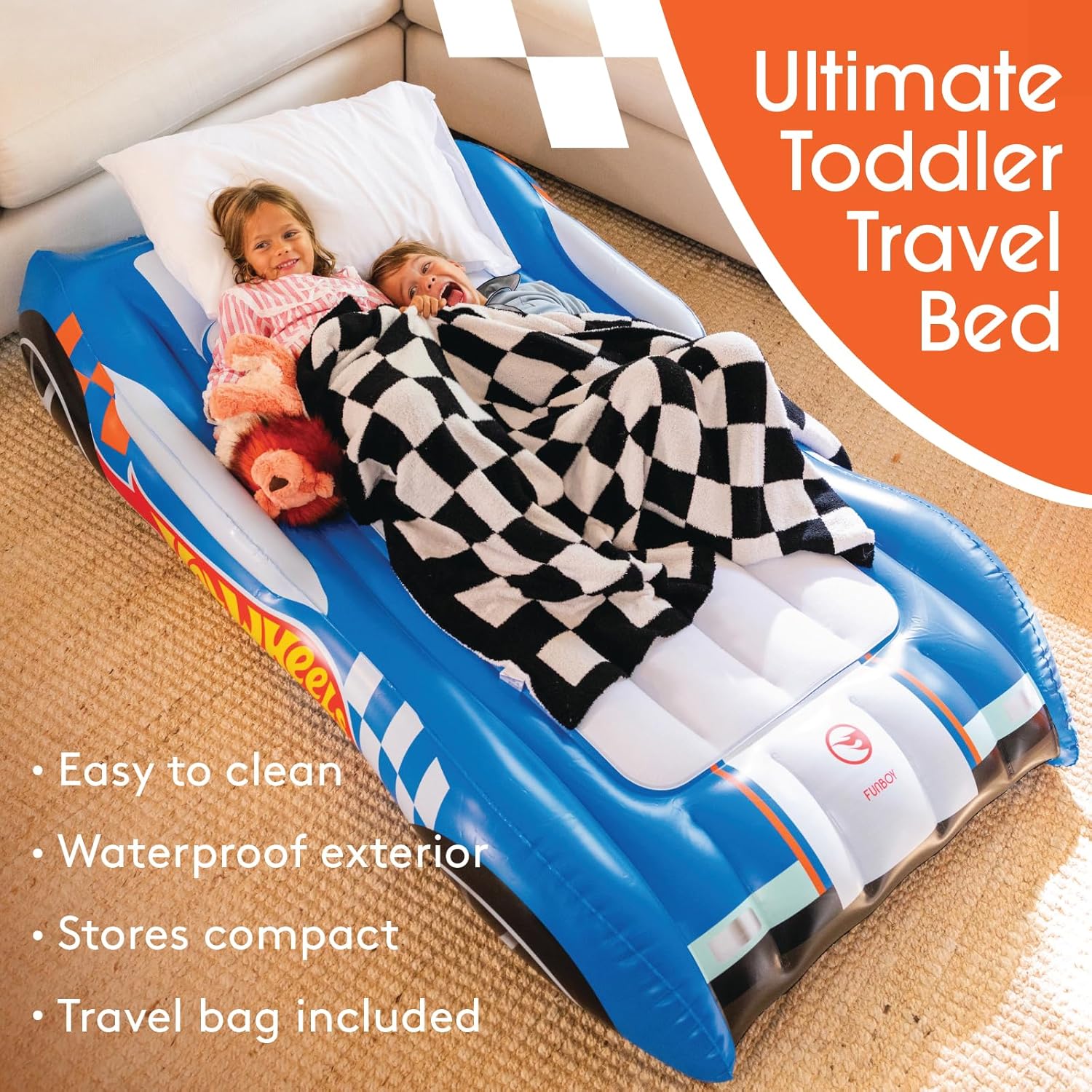 Twin Hot Wheels & FUNBOY Kids Air Mattress with Storage Bag