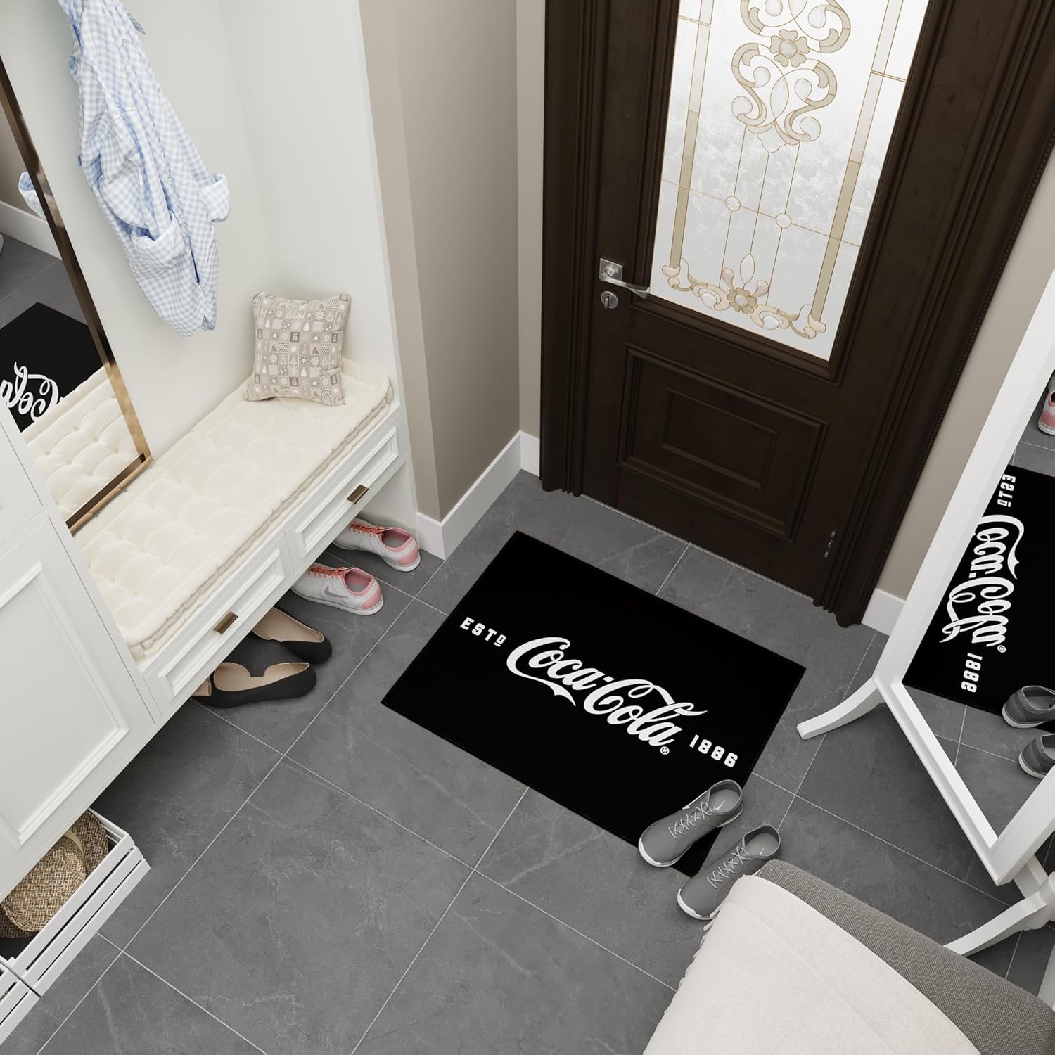 2x5 Coca-Cola Theme Rubberback Rug
