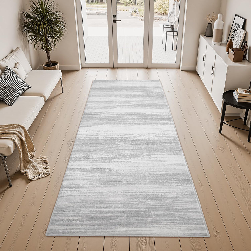 2x8 Grey Modern Abstract Runner Rug