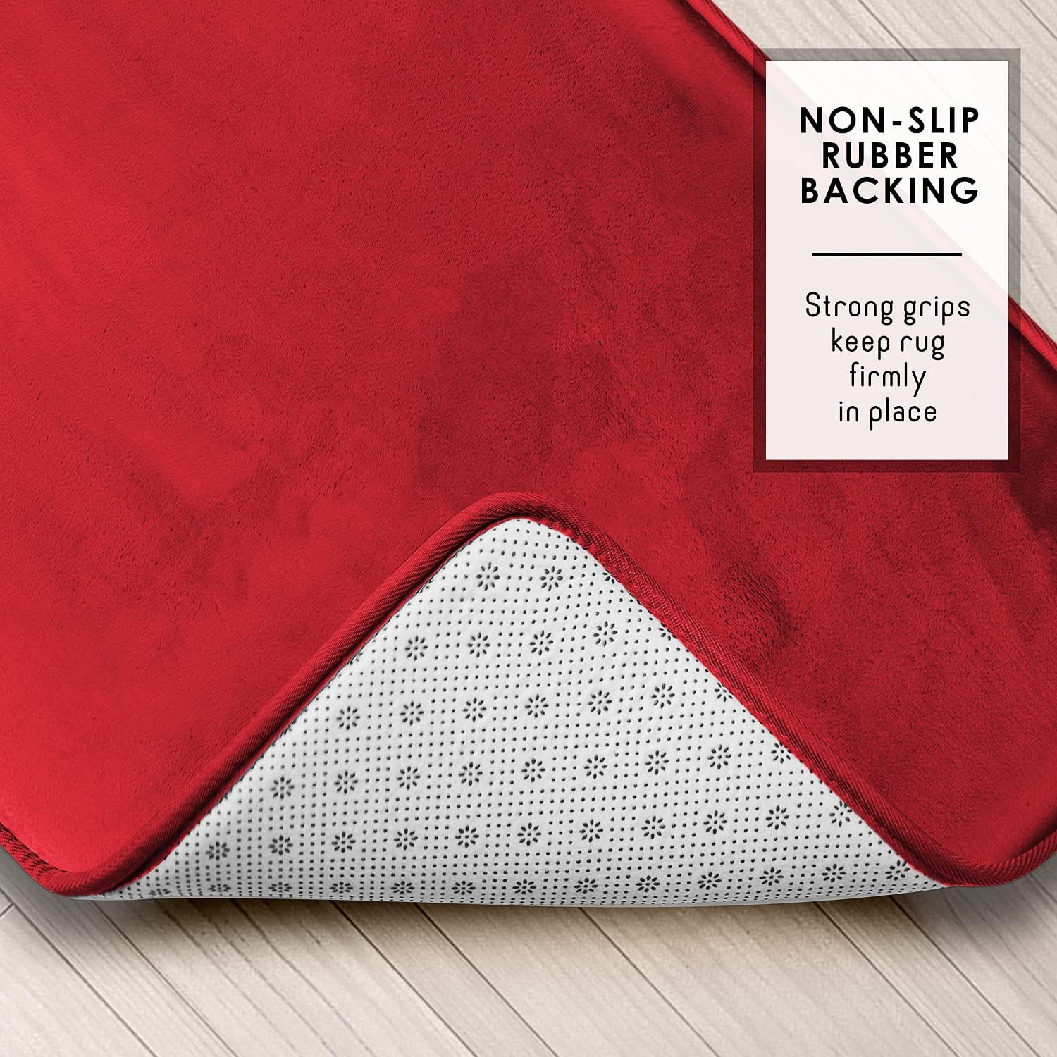 2 Piece Velvet Bath Mat Set - Burgundy