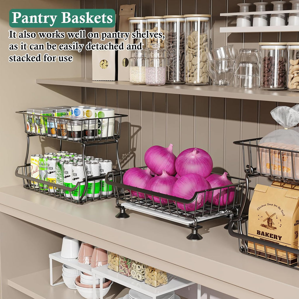 3-Tier Rolling Pantry Organizer Cart with Wheels