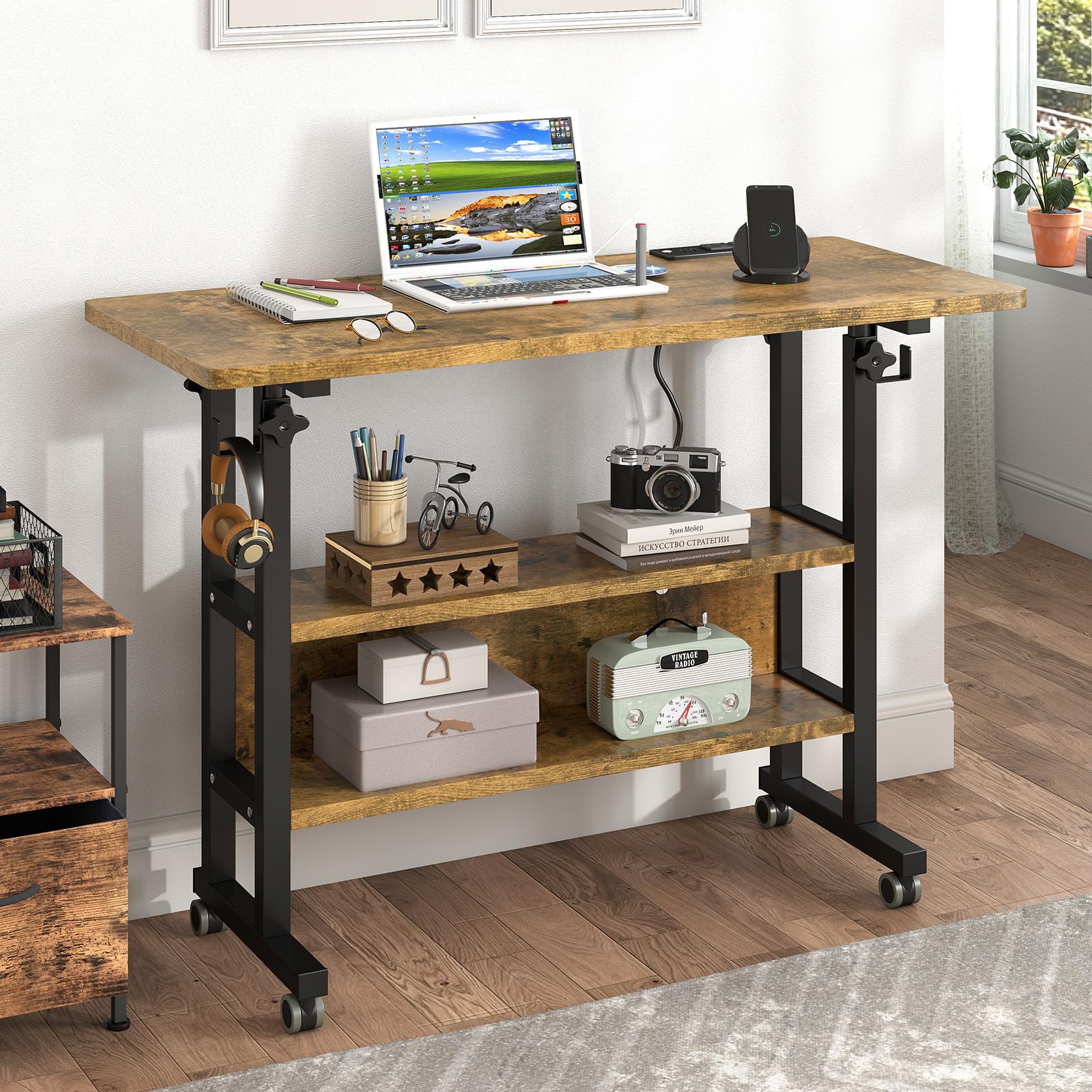 Small Standing Desk with Charging Station 31.5"x15.7"