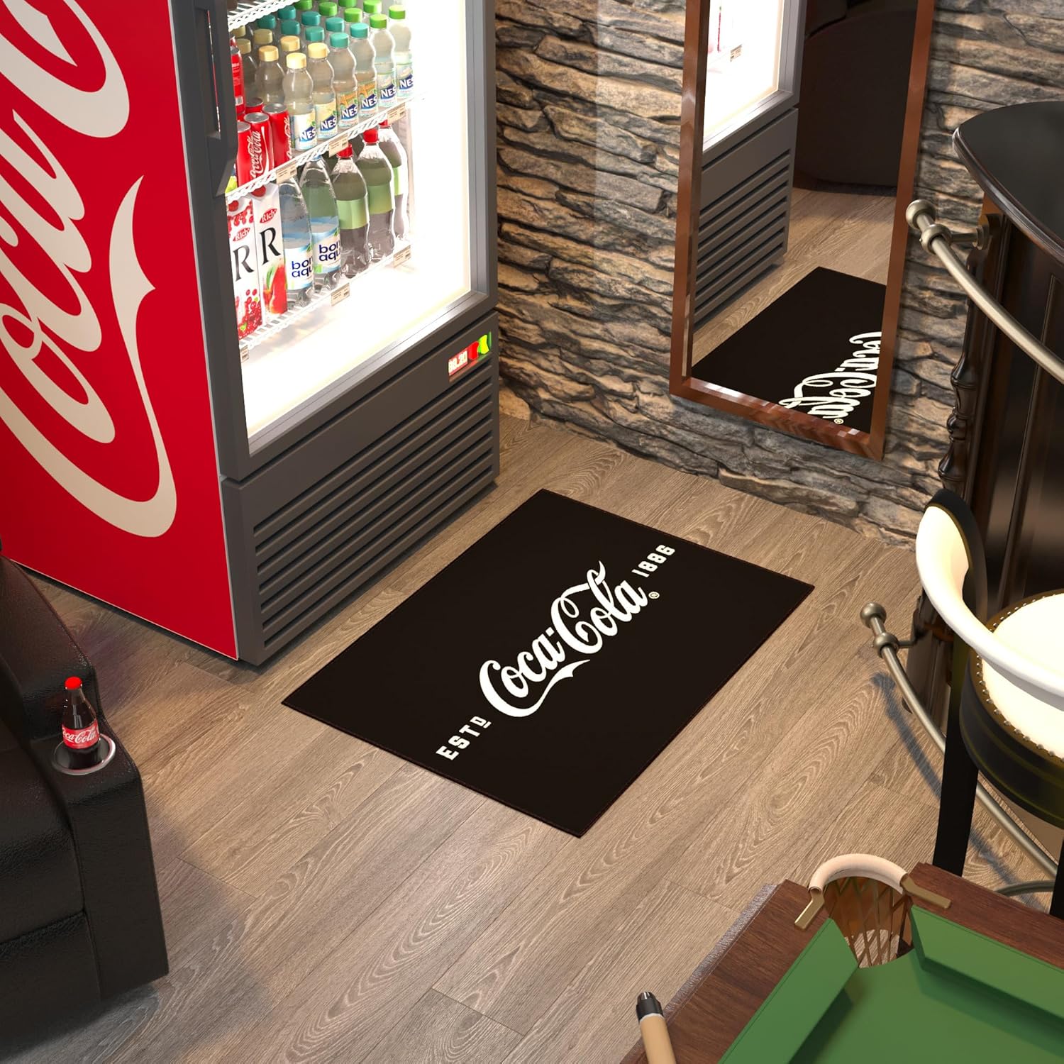 2x5 Coca-Cola Theme Rubberback Rug