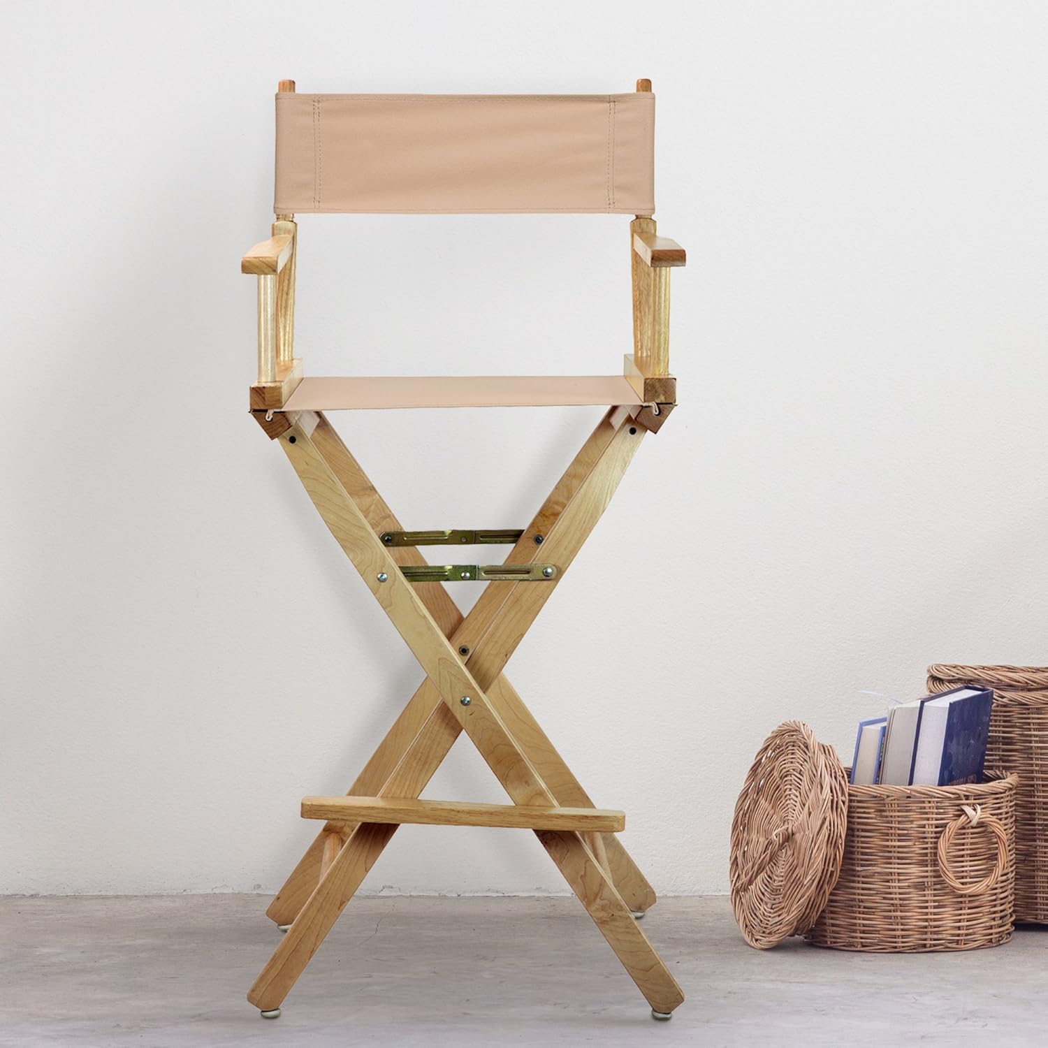 Bar Height Director's Chair with Tan Canvas