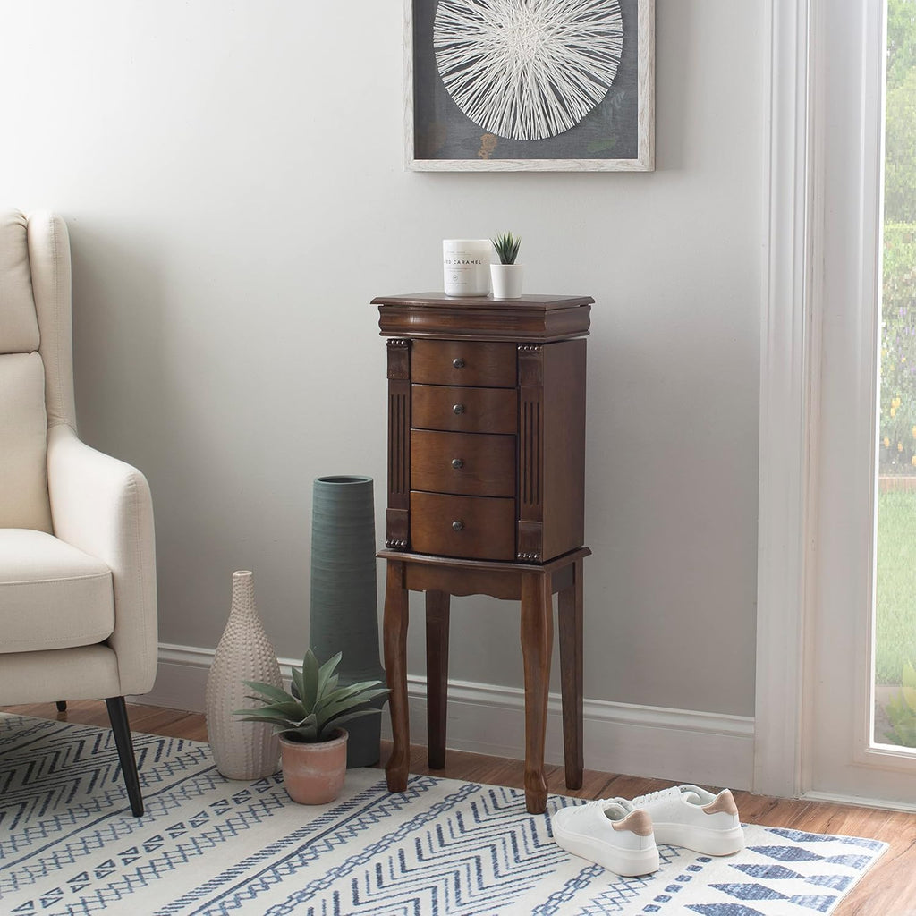 Walnut Jewelry Armoire