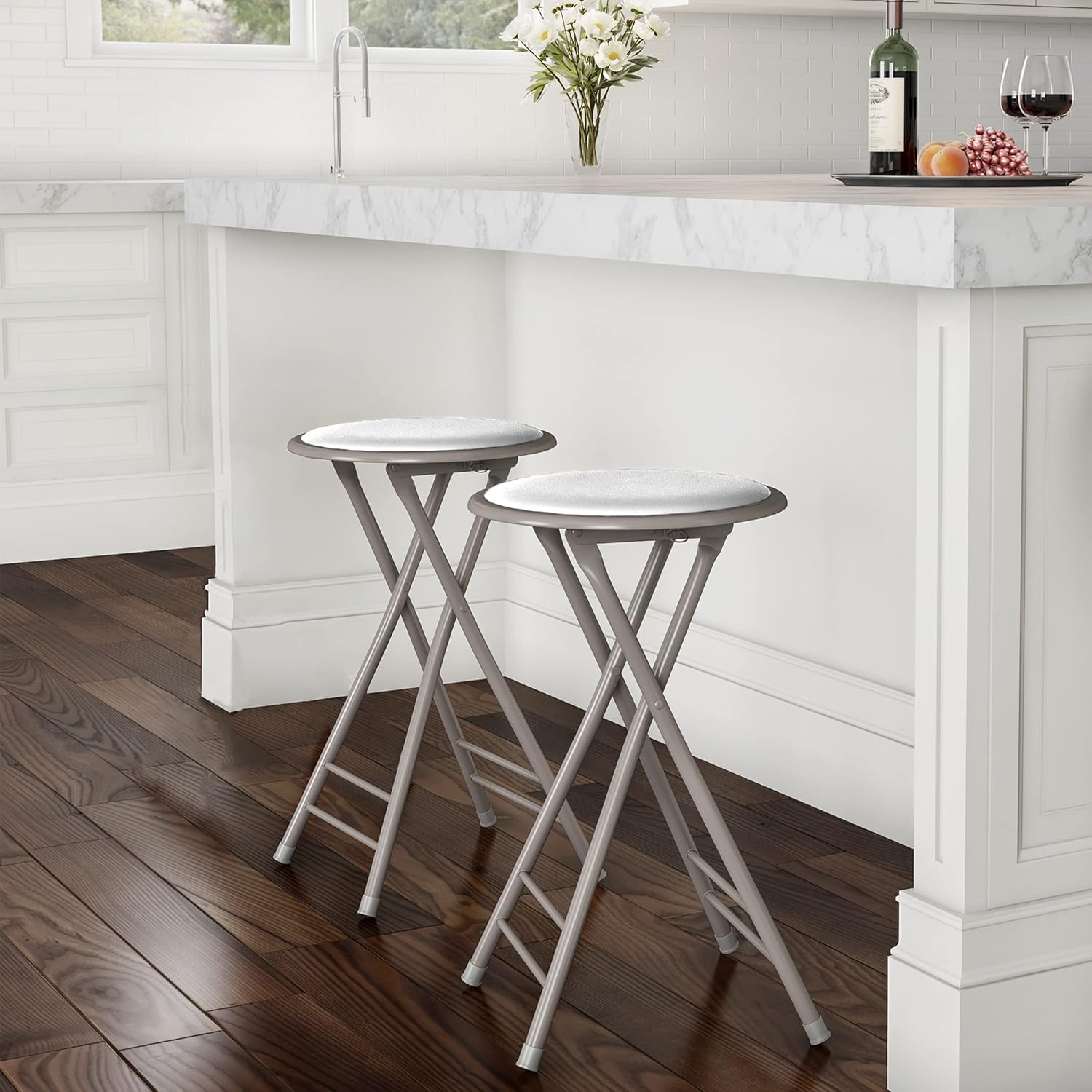 Set of 2 Backless Folding Bar Stools