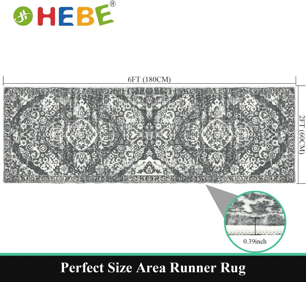 Vintage Distressed Hallway Runner Rug 2'8"x14'