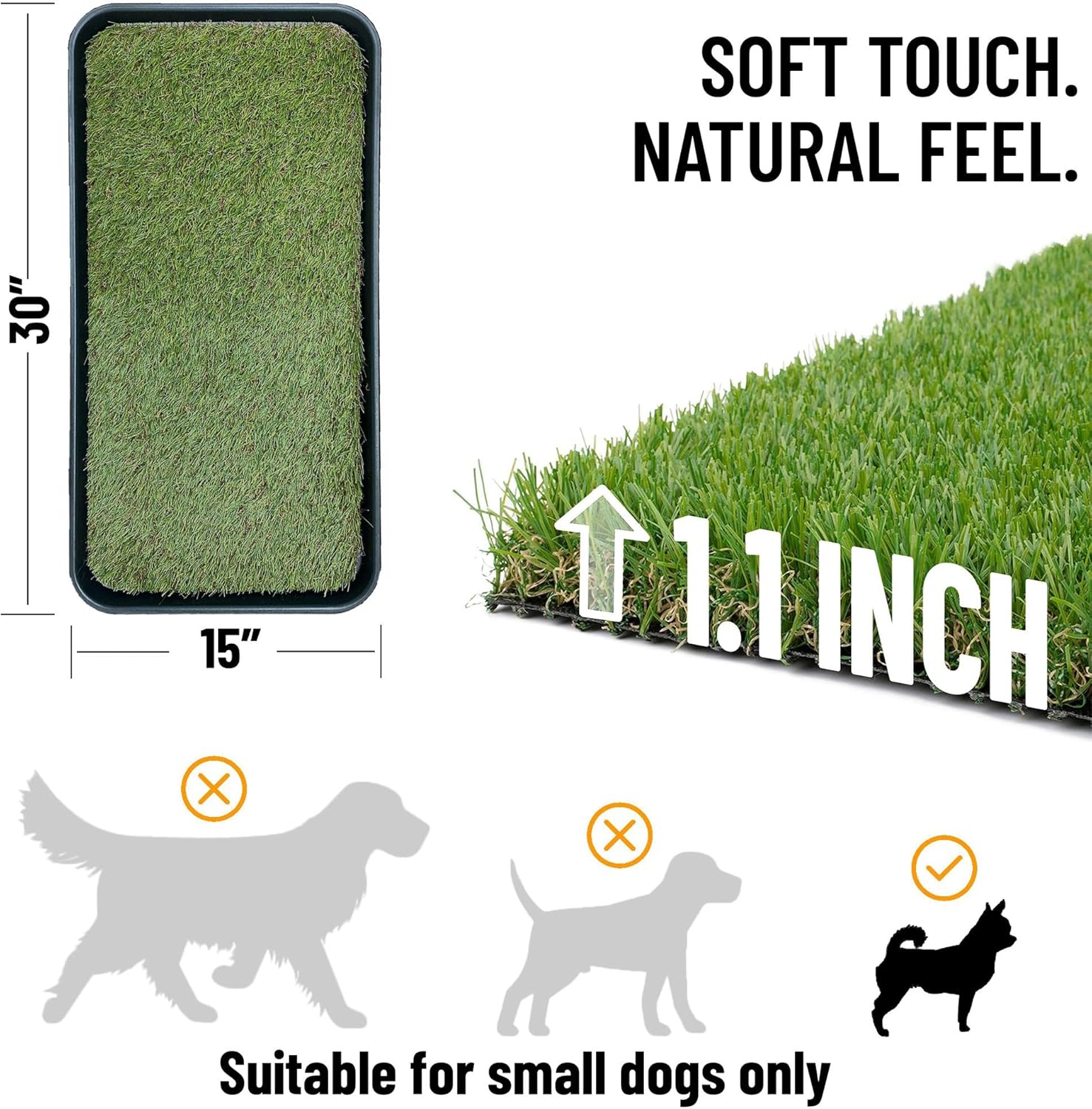 Small Artificial Grass Puppy Potty Training Pad 15"x30"