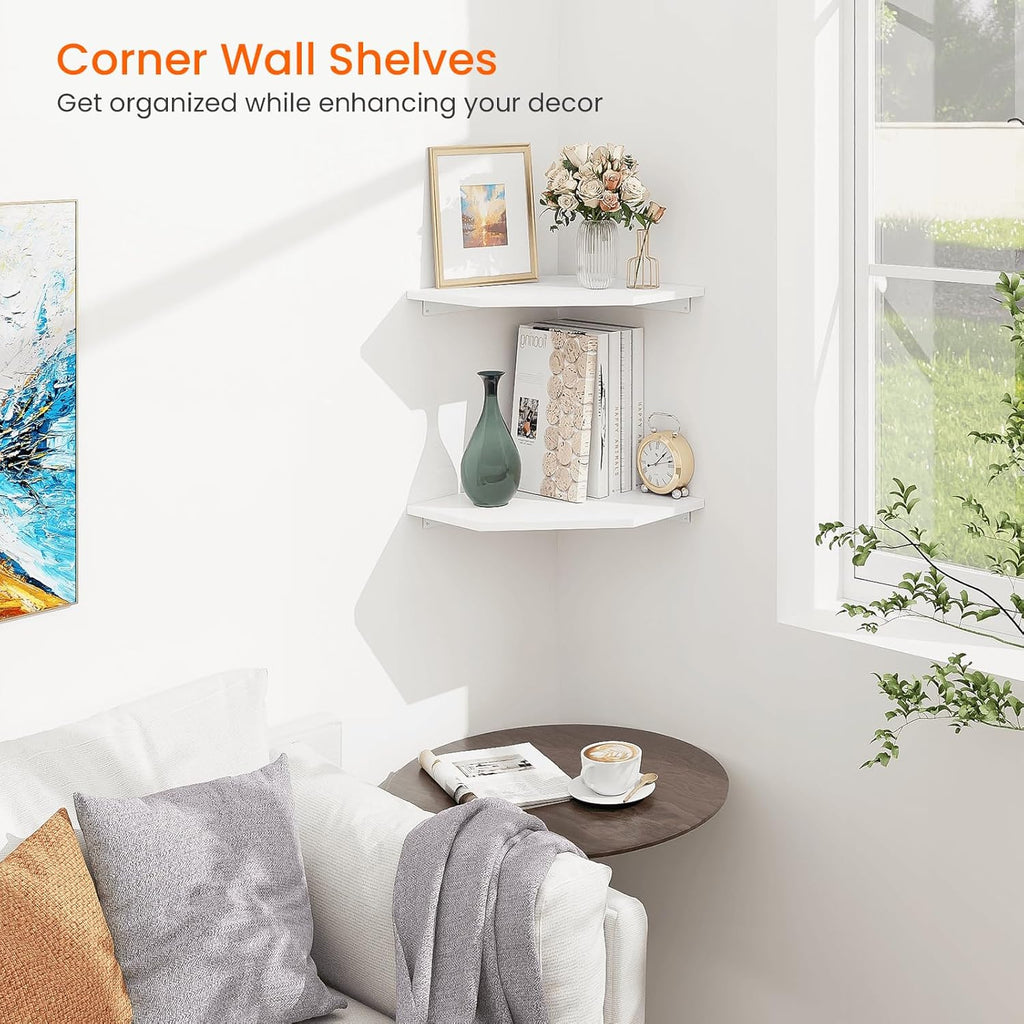Set of 2 Corner Wall Shelves