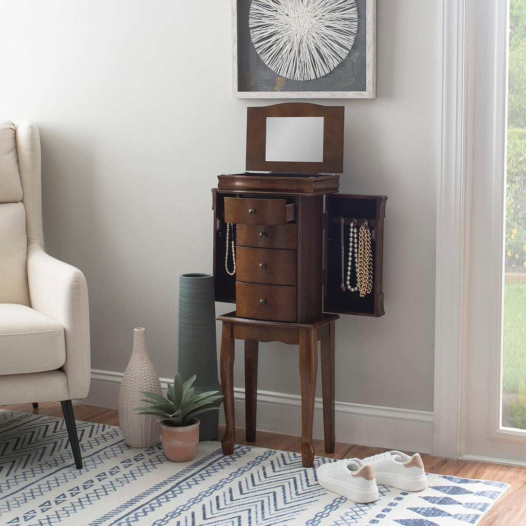 Walnut Jewelry Armoire