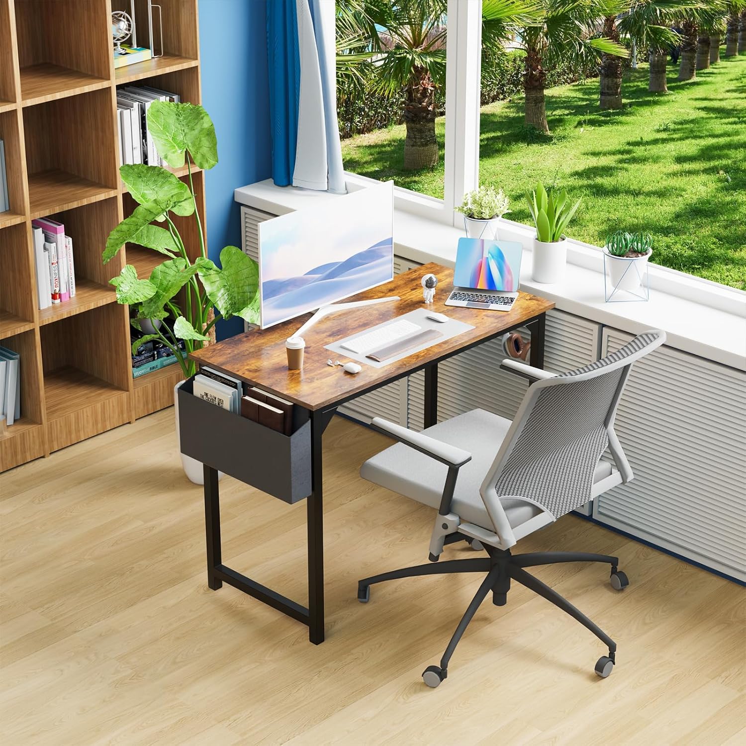Small Wood Brown Computer Desk 40"