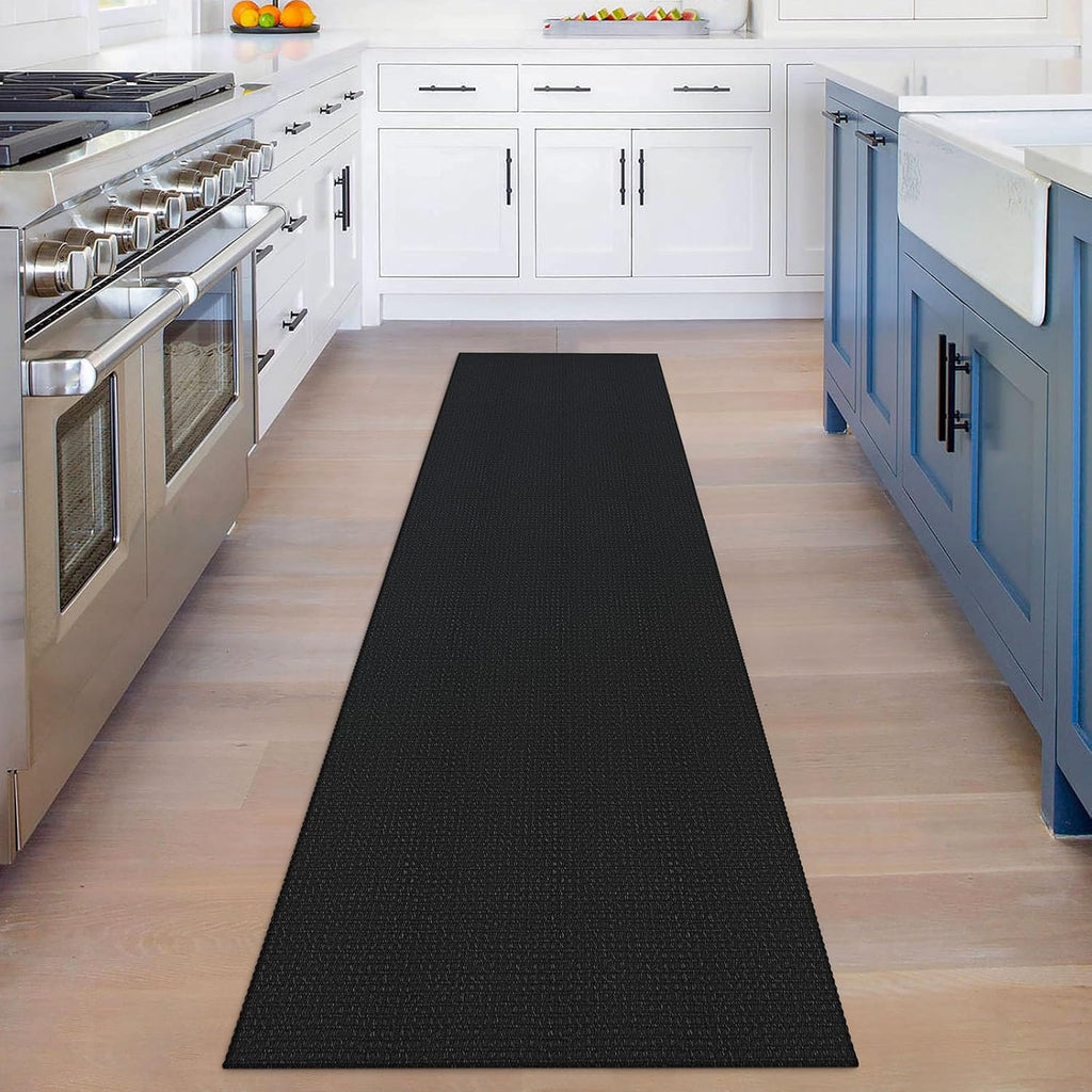2x8 ft Washable Hallway Runner - Black/Dark Grey