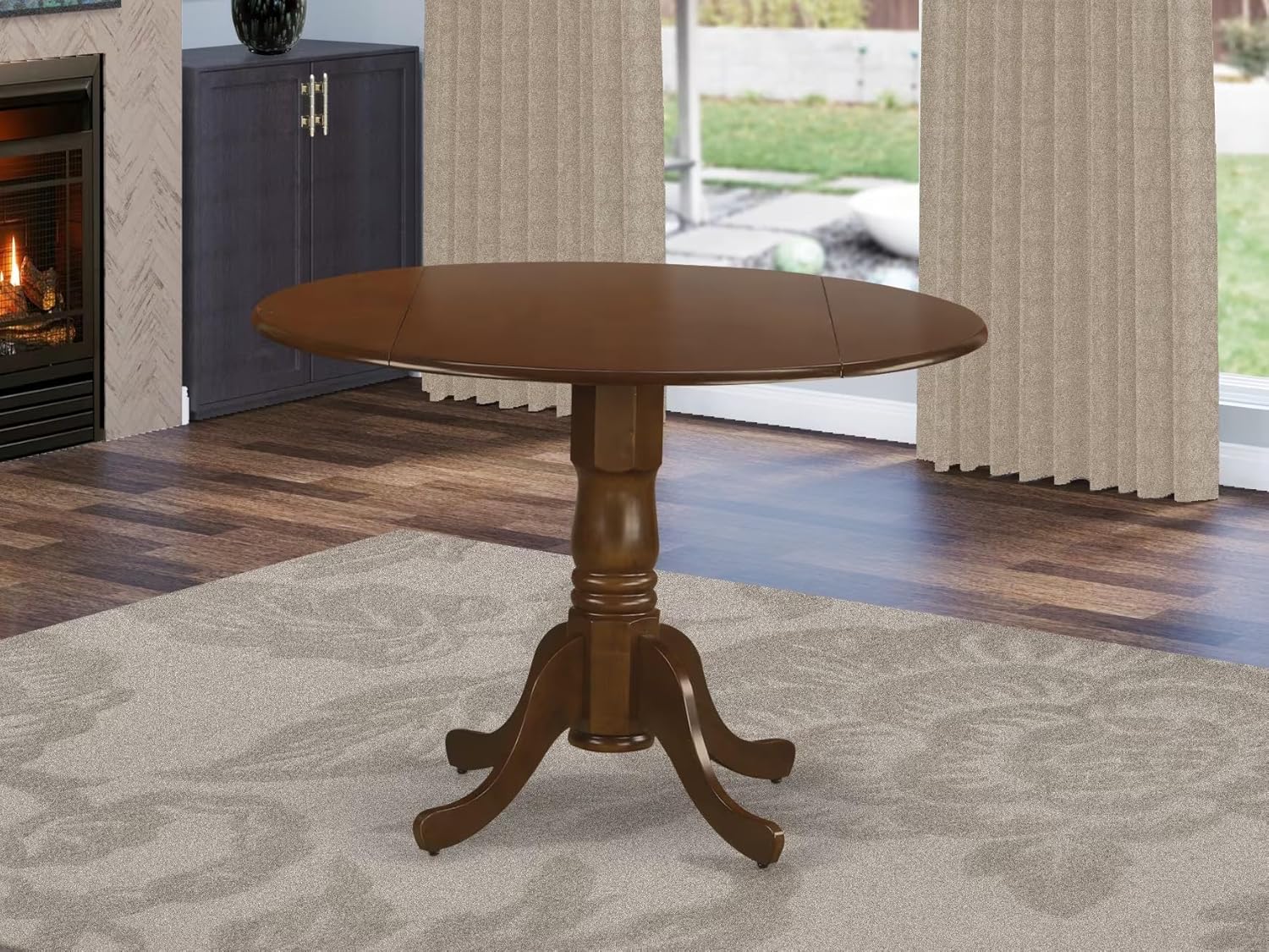 Round Pedestal Wood Dining Table 42" Espresso