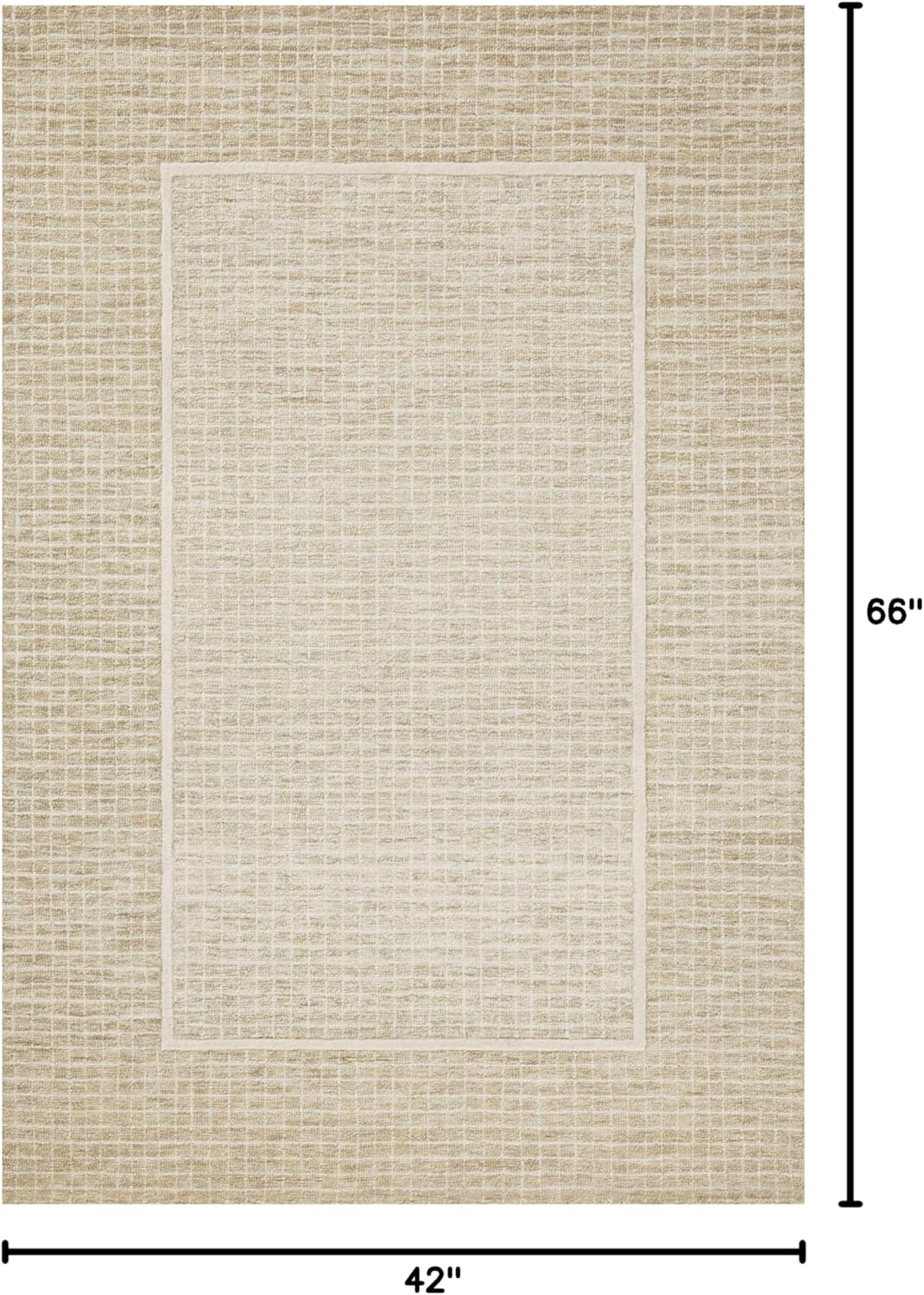 3'6" x 5'6" Accent Rug - Wheat & Ivory