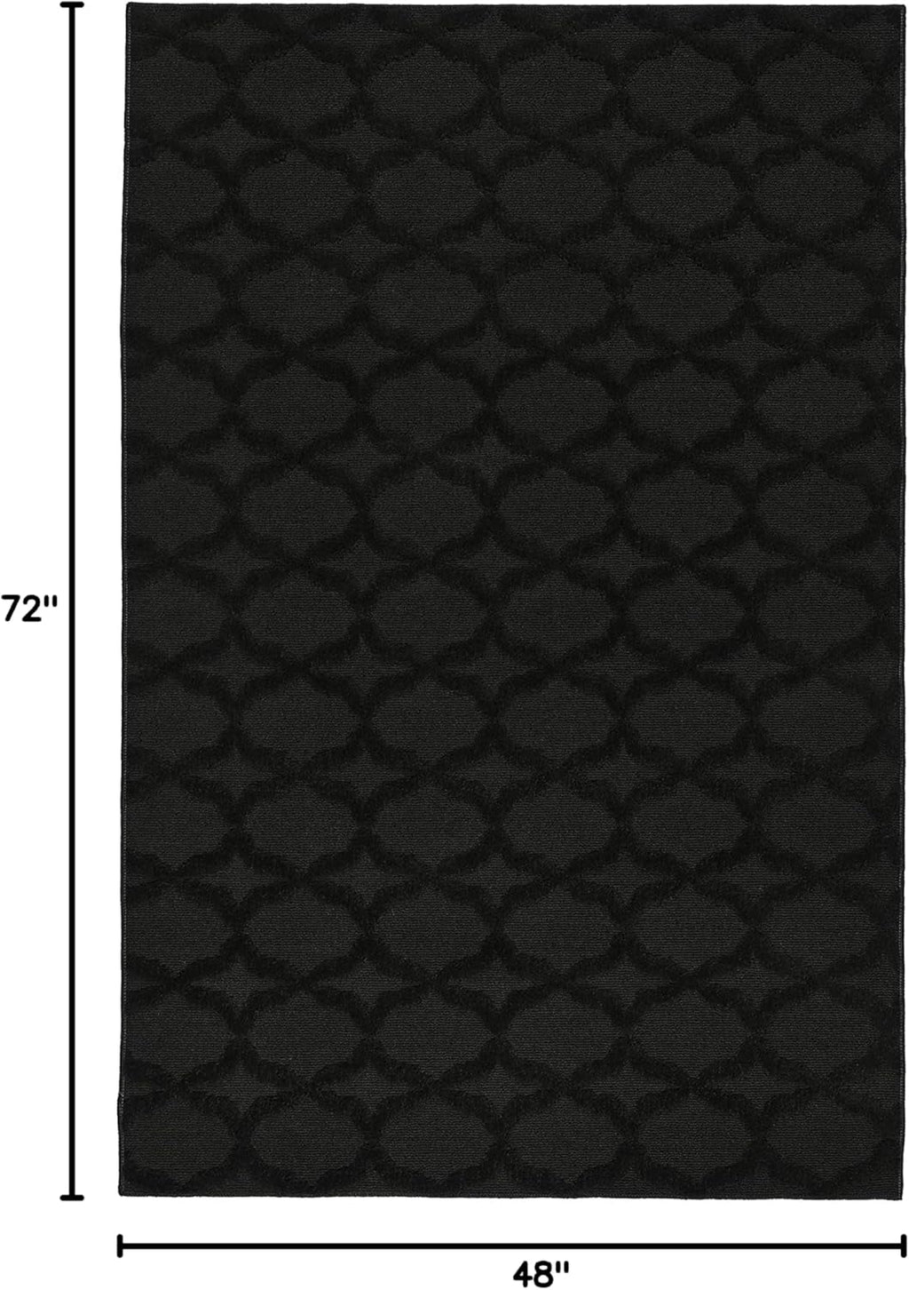 Black 4' x 6' Non-Slip Area Rug