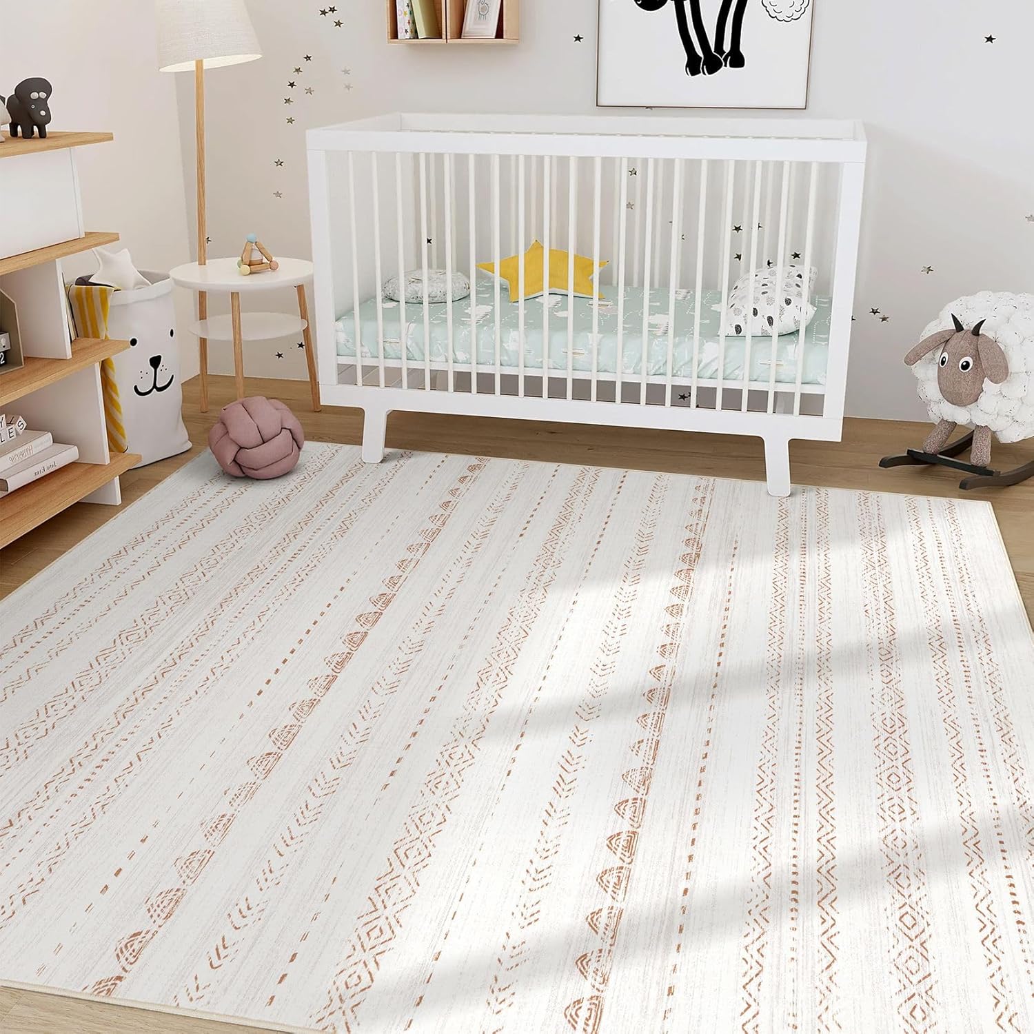 5x7 Washable Boho Area Rug