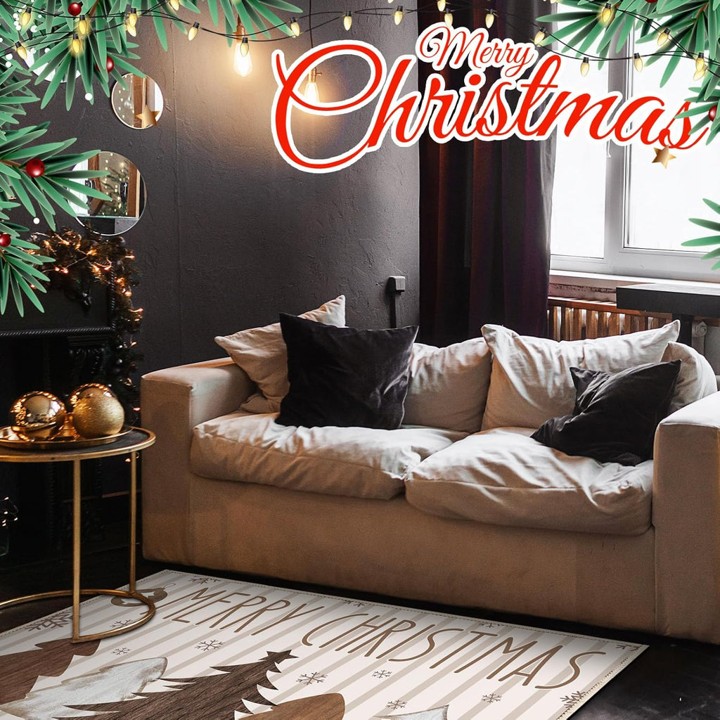 5x7ft Brown Christmas Area Rug