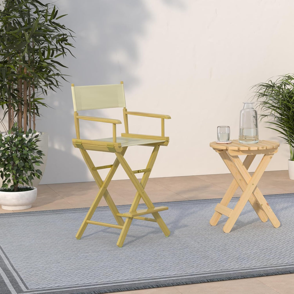 24" Director's Chair with Natural Wood Frame