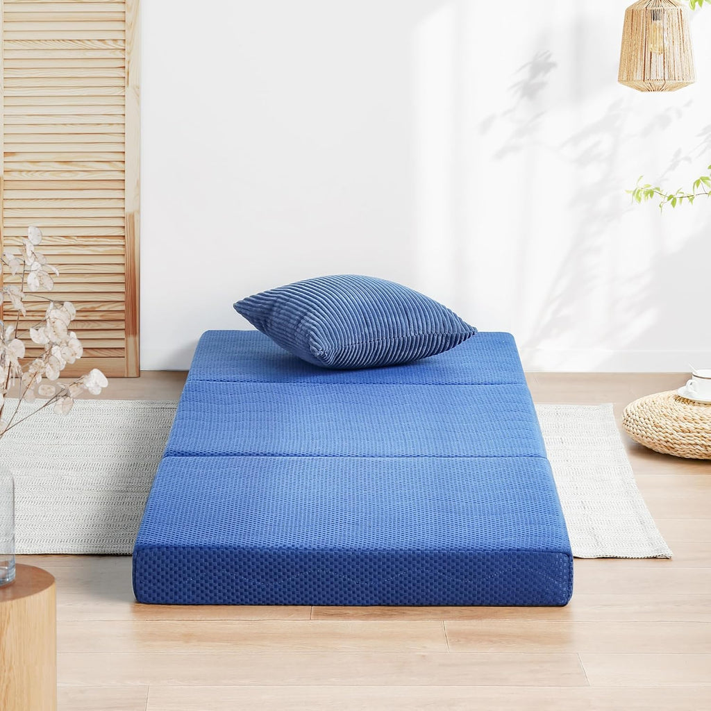 Single Size Tri-Folding Memory Foam Mattress 4"