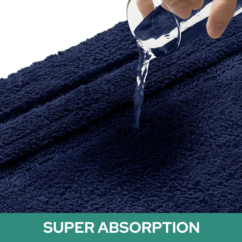 Navy Blue Bathroom Rug Set 20"x32" + U20"x24"