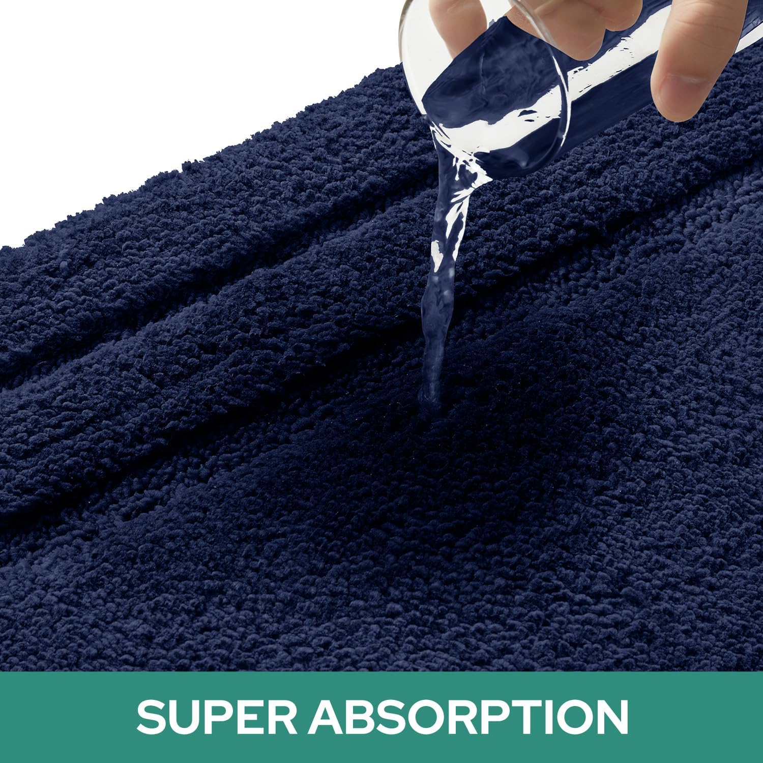 Navy Blue Bathroom Rug Set 20"x32" + U20"x24"
