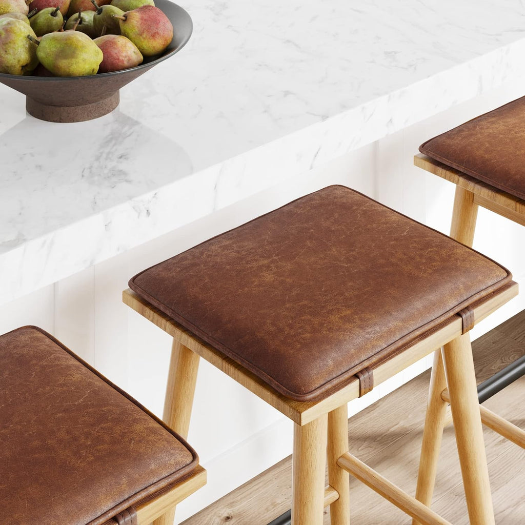 24" Chestnut Brown Bar Stools Set of 2