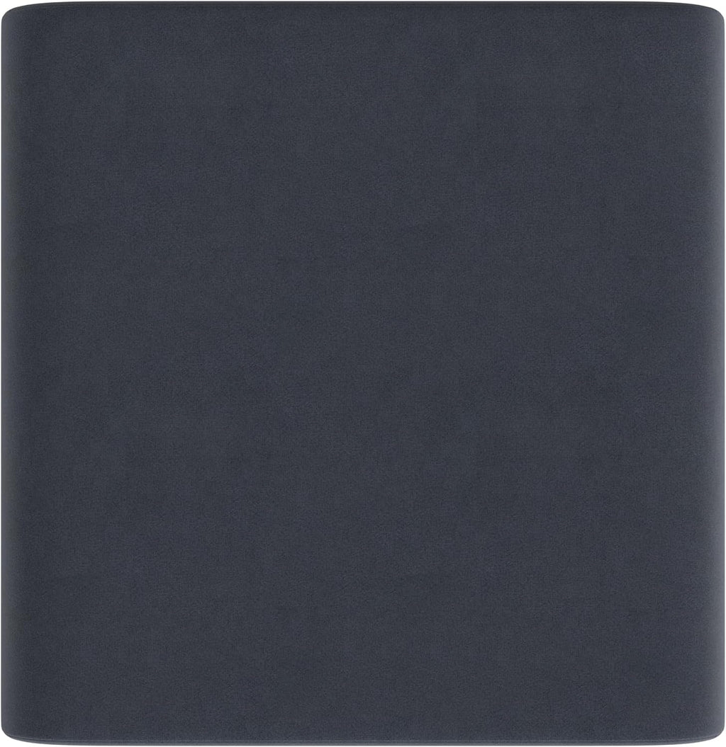 Steel Blue Velvet Ottoman