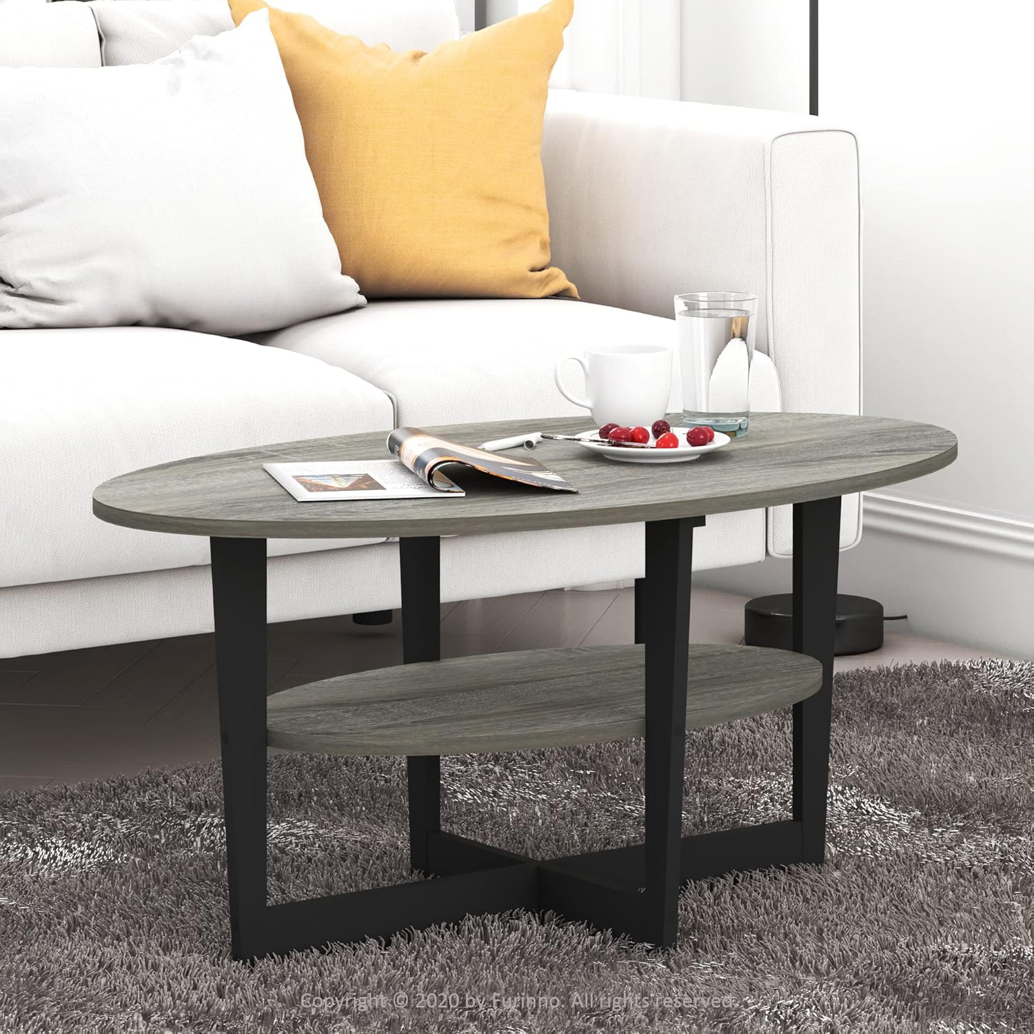 Furinno Coffee Table 19.7"D x 35.4"W x 16.4"H