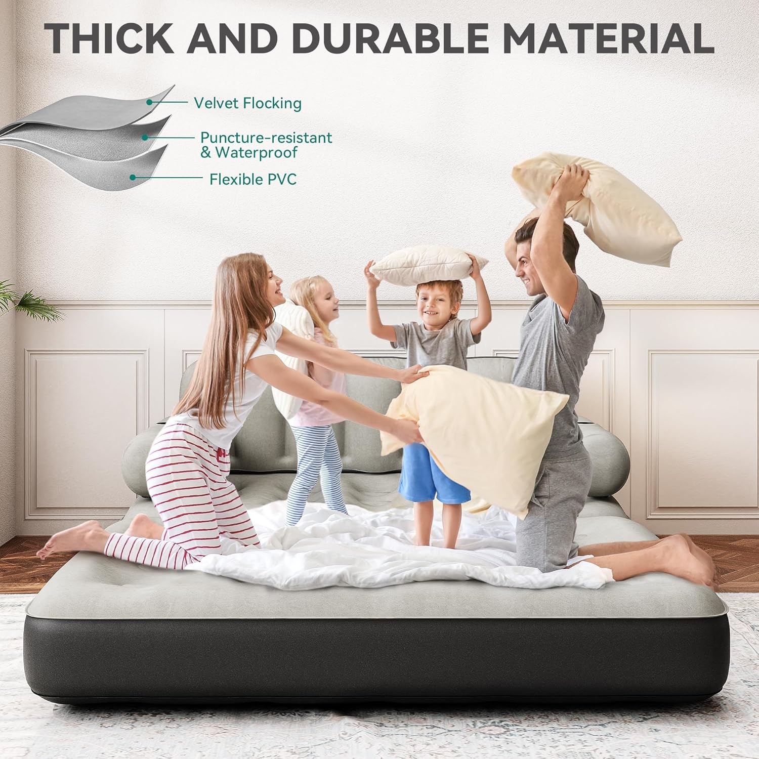 Queen Inflatable Sofa Bed with Headboard
