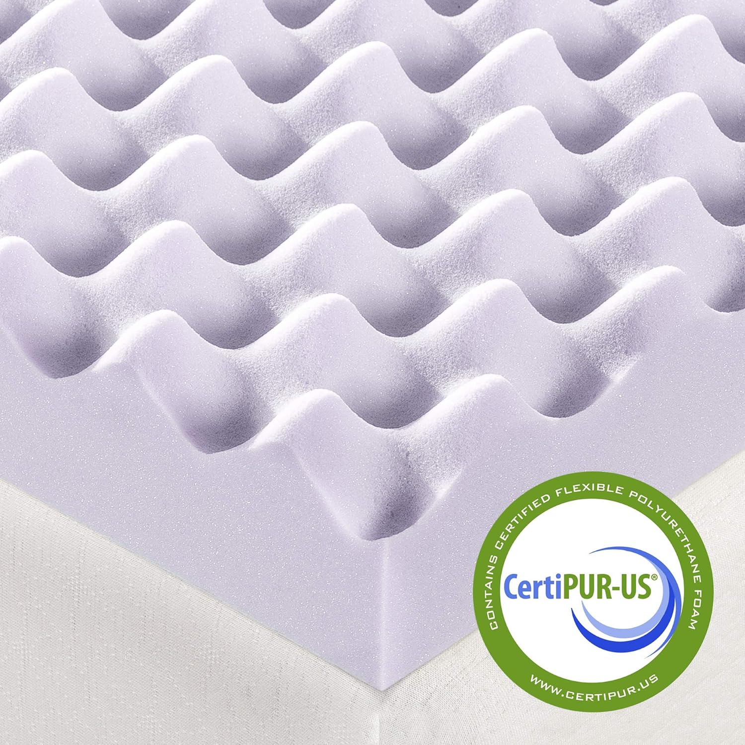 Twin Size 3" Memory Foam Mattress Topper with Lavender