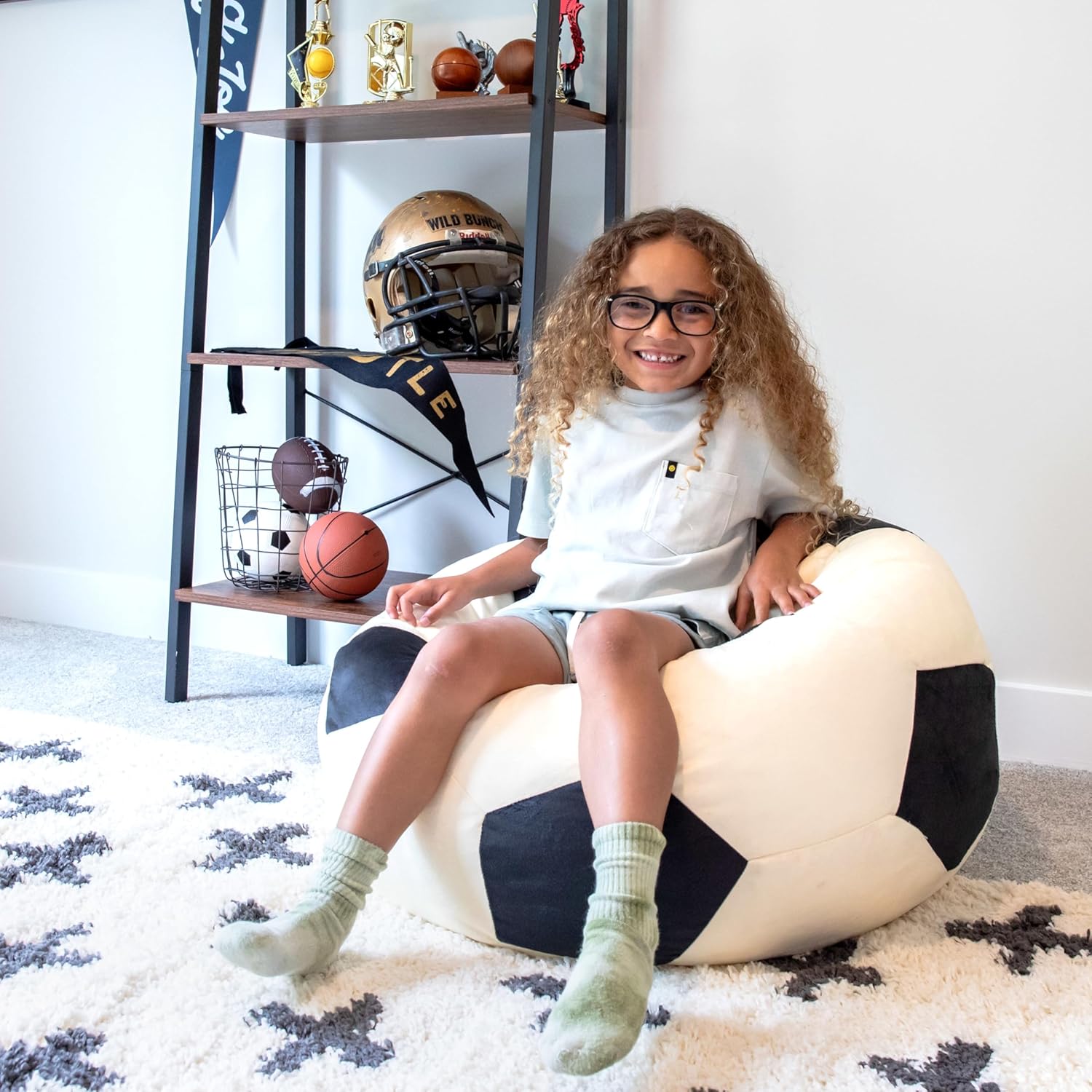 Child-Size Soccer Ball Bean Bag Chair