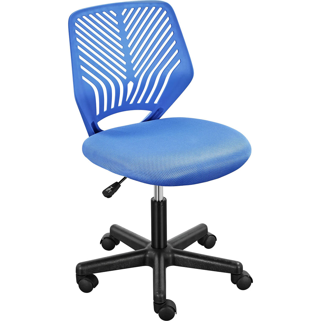 Blue Low-Back Study Chair with Adjustable Height