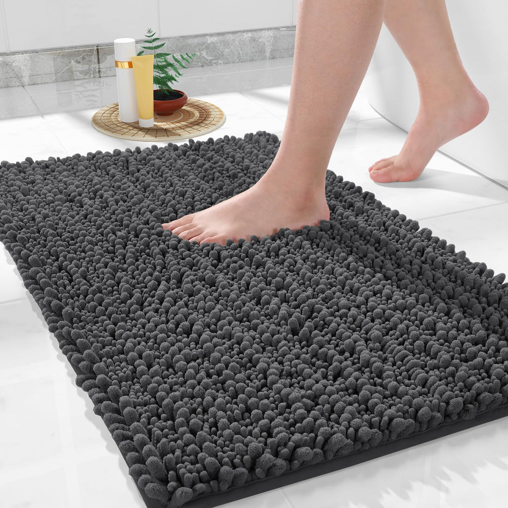 Large Dark Gray Bath Mat 36"x24"